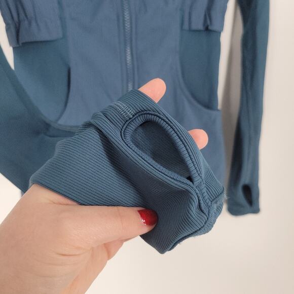 Lululemon Petrol Blue Rib Sleeve Dance Studio Jacket 4 - Picture 5 of 16
